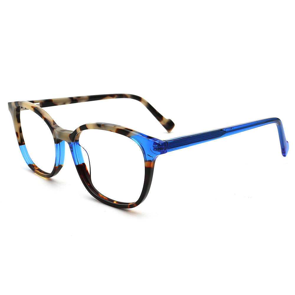 Dakota | Modern Square Floral Optical Eyeglasses | Retro Tortoise Glasses Frame for Women & Men