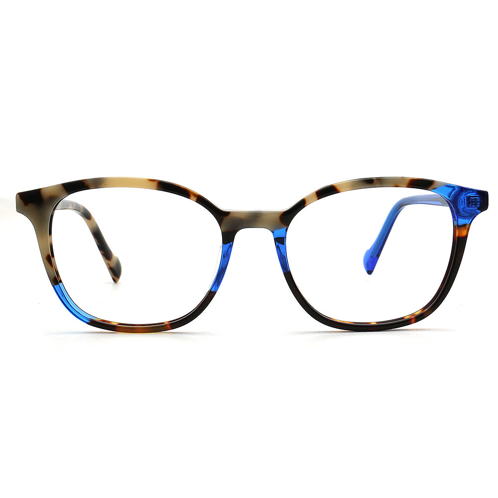 Dakota | Modern Square Floral Optical Eyeglasses | Retro Tortoise Glasses Frame for Women & Men