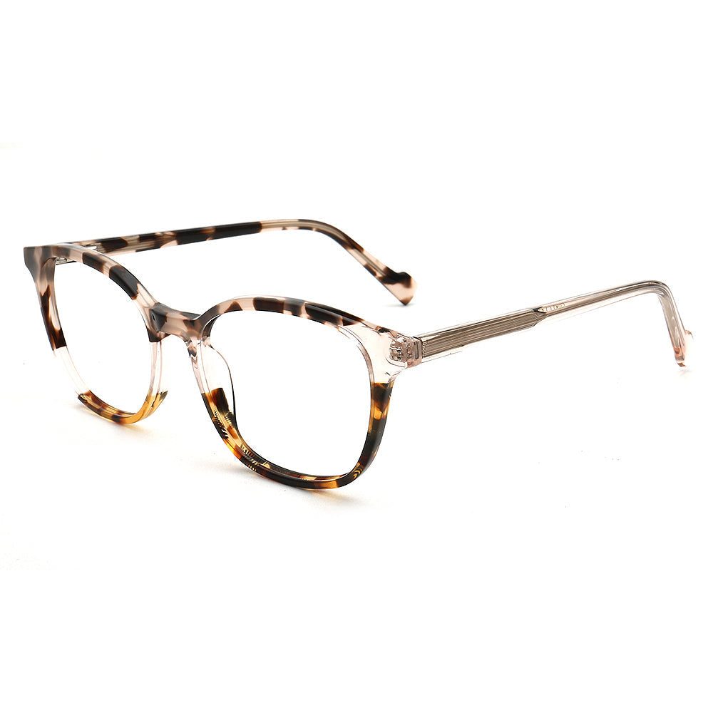 Dakota | Modern Square Floral Optical Eyeglasses | Retro Tortoise Glasses Frame for Women & Men