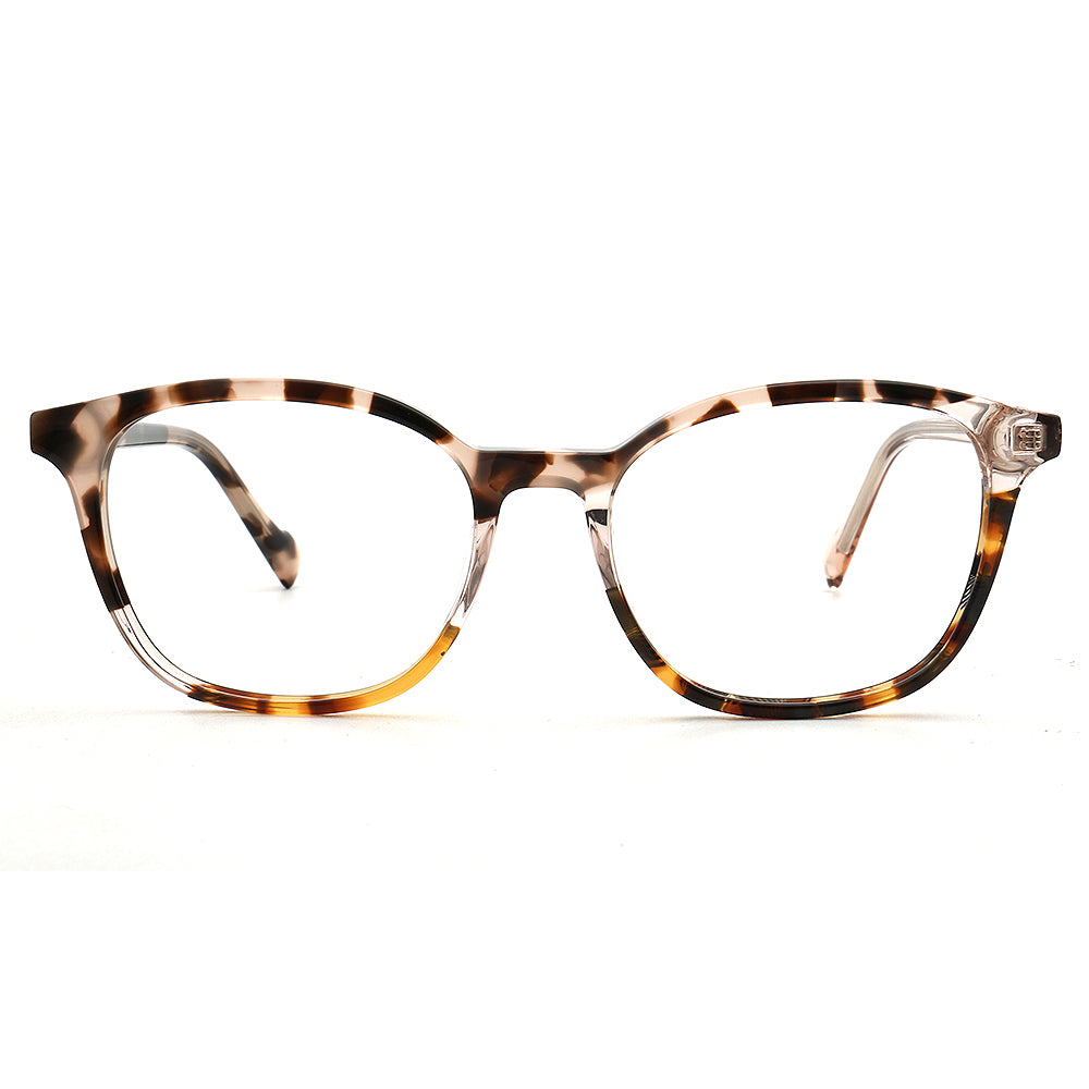 Dakota | Modern Square Floral Optical Eyeglasses | Retro Tortoise Glasses Frame for Women & Men