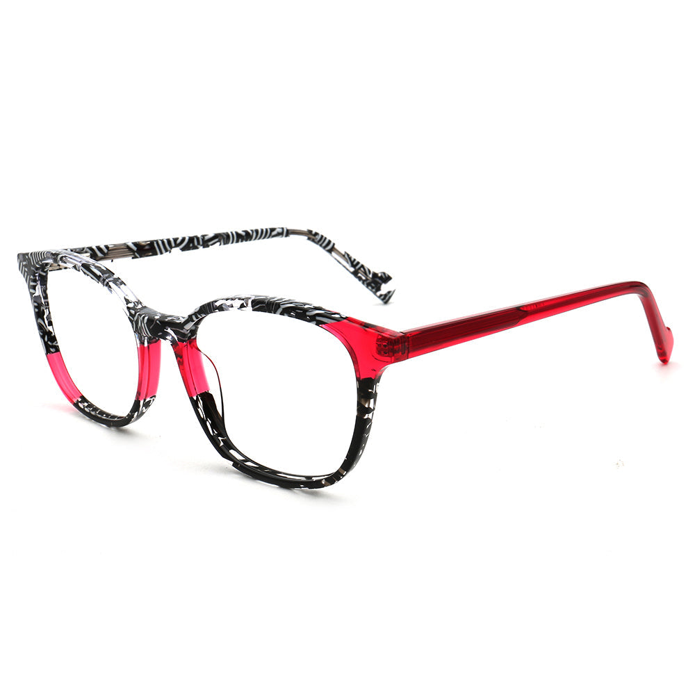 Dakota | Modern Square Floral Optical Eyeglasses | Retro Tortoise Glasses Frame for Women & Men