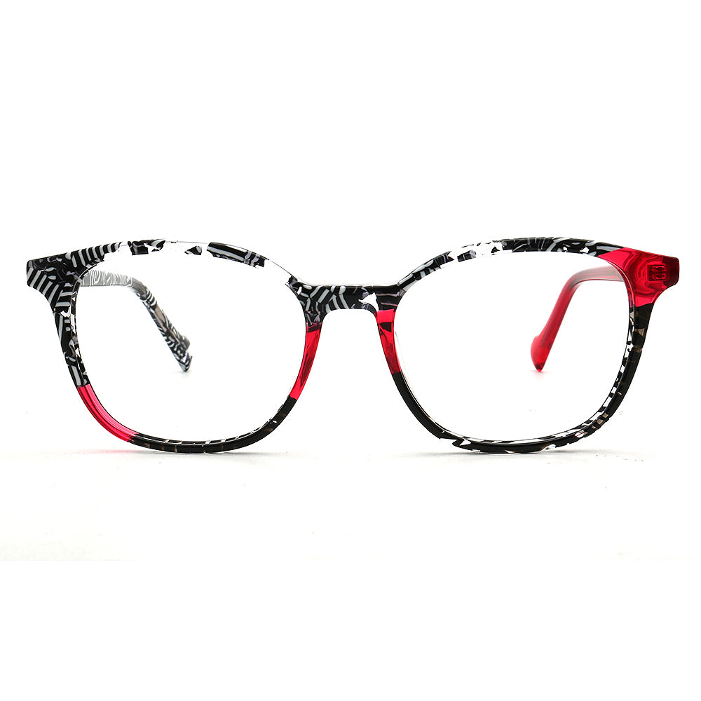 Dakota | Modern Square Floral Optical Eyeglasses | Retro Tortoise Glasses Frame for Women & Men