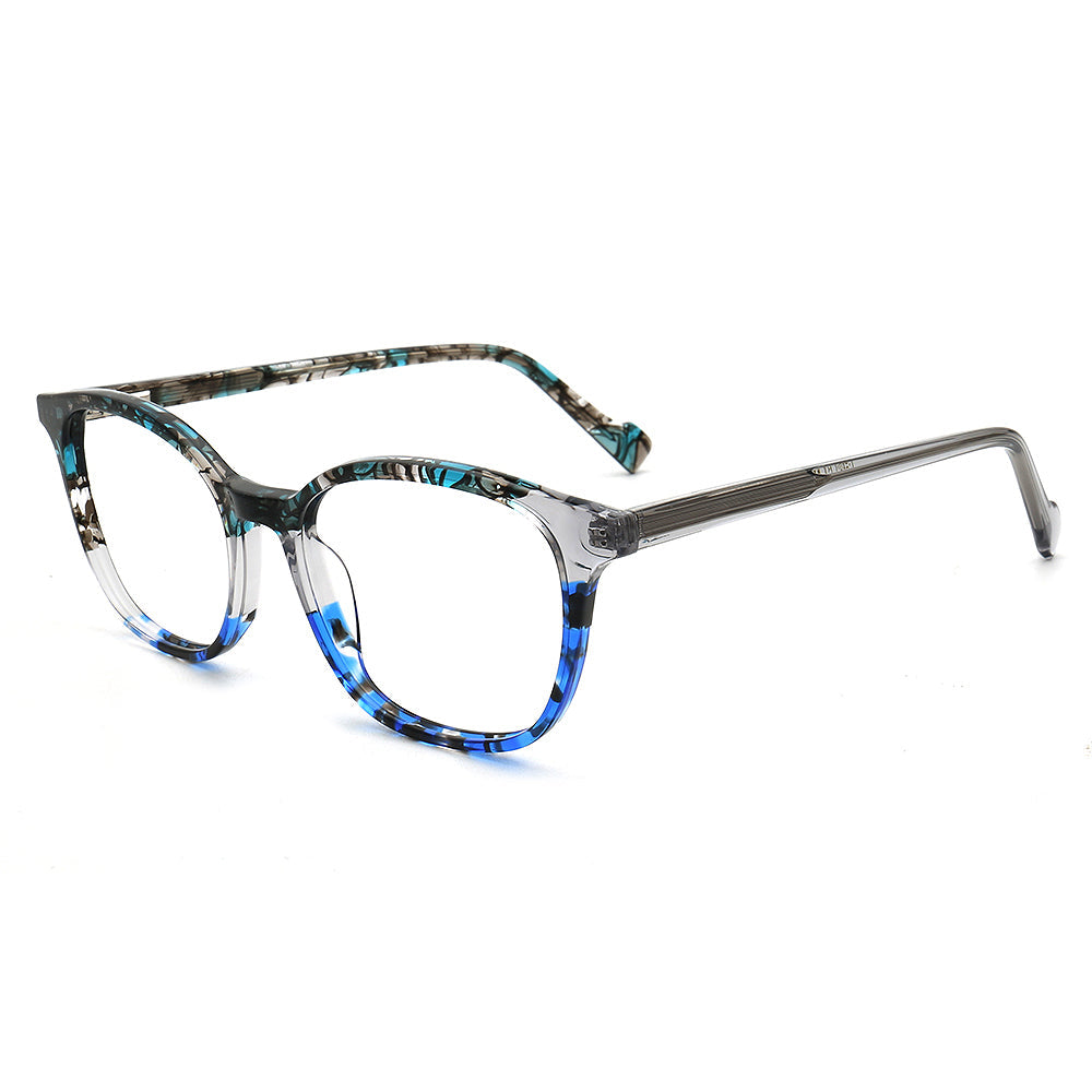 Dakota | Modern Square Floral Optical Eyeglasses | Retro Tortoise Glasses Frame for Women & Men