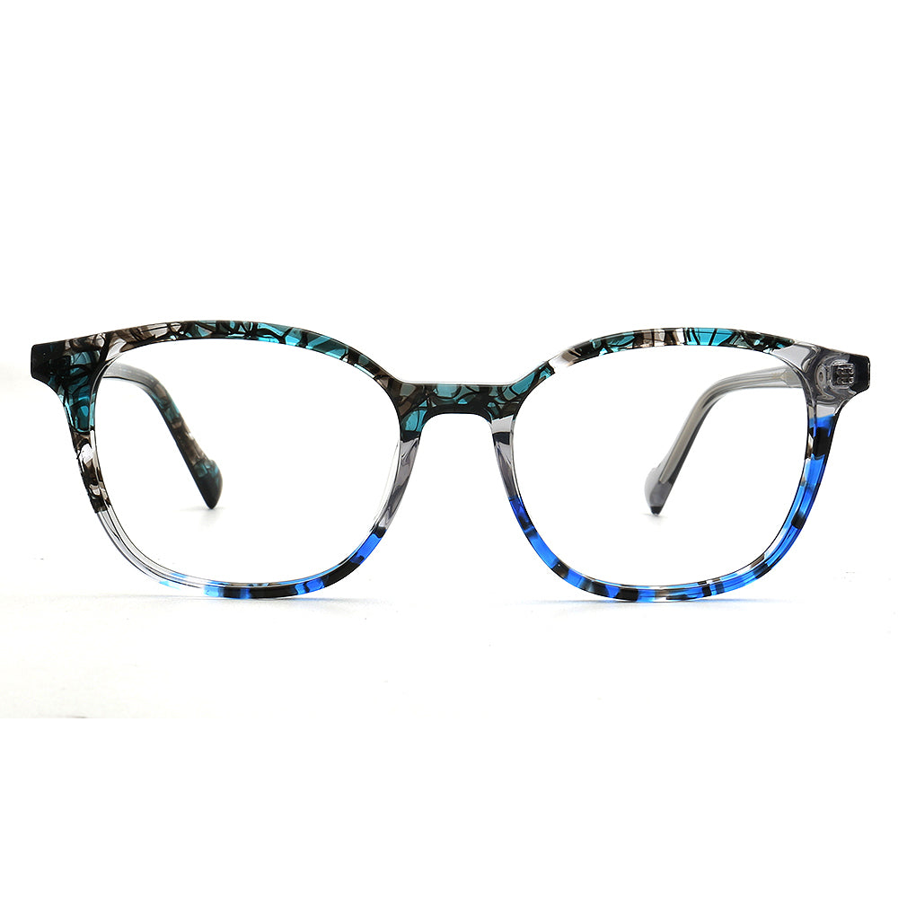 Dakota | Modern Square Floral Optical Eyeglasses | Retro Tortoise Glasses Frame for Women & Men