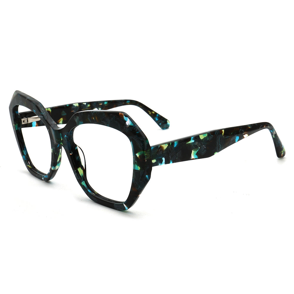 Aurora | Stylish Women Geometric Optical Eyeglasses Oversize |  Vintage Tortoise Glasses Frame for Female