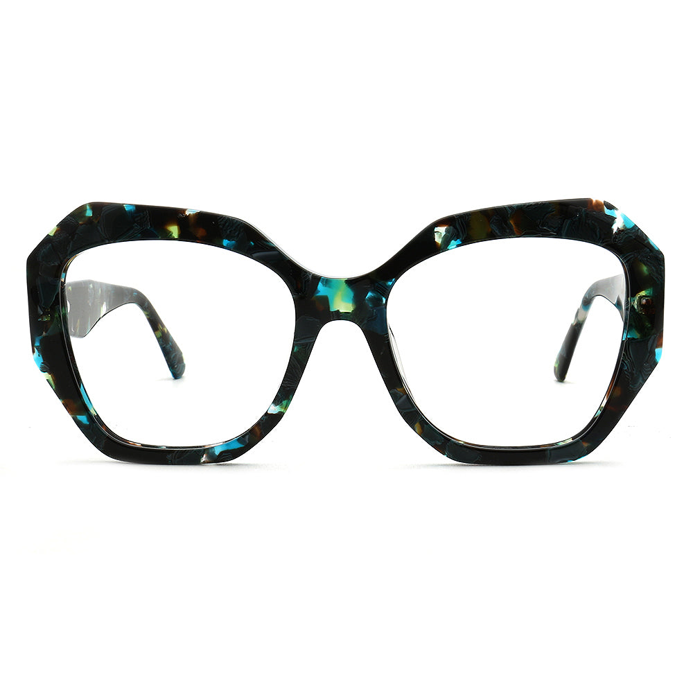 Aurora | Stylish Women Geometric Optical Eyeglasses Oversize |  Vintage Tortoise Glasses Frame for Female