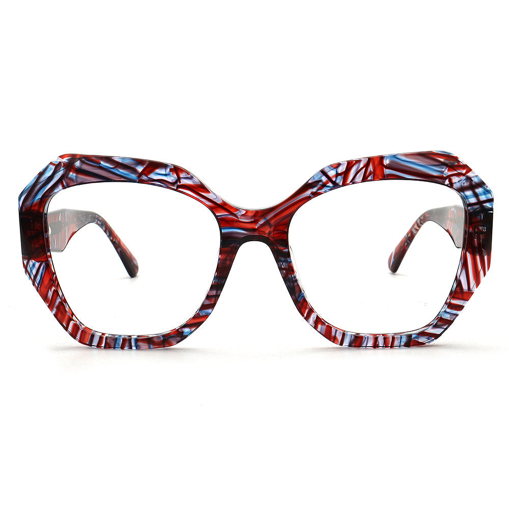 Aurora | Stylish Women Geometric Optical Eyeglasses Oversize |  Vintage Tortoise Glasses Frame for Female
