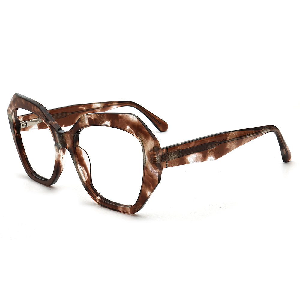 Aurora | Stylish Women Geometric Optical Eyeglasses Oversize |  Vintage Tortoise Glasses Frame for Female