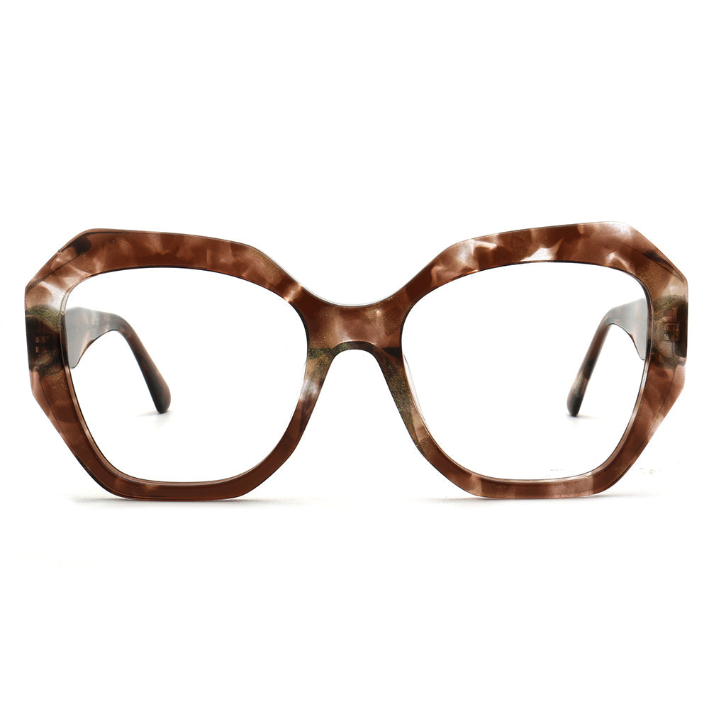 Aurora | Stylish Women Geometric Optical Eyeglasses Oversize |  Vintage Tortoise Glasses Frame for Female