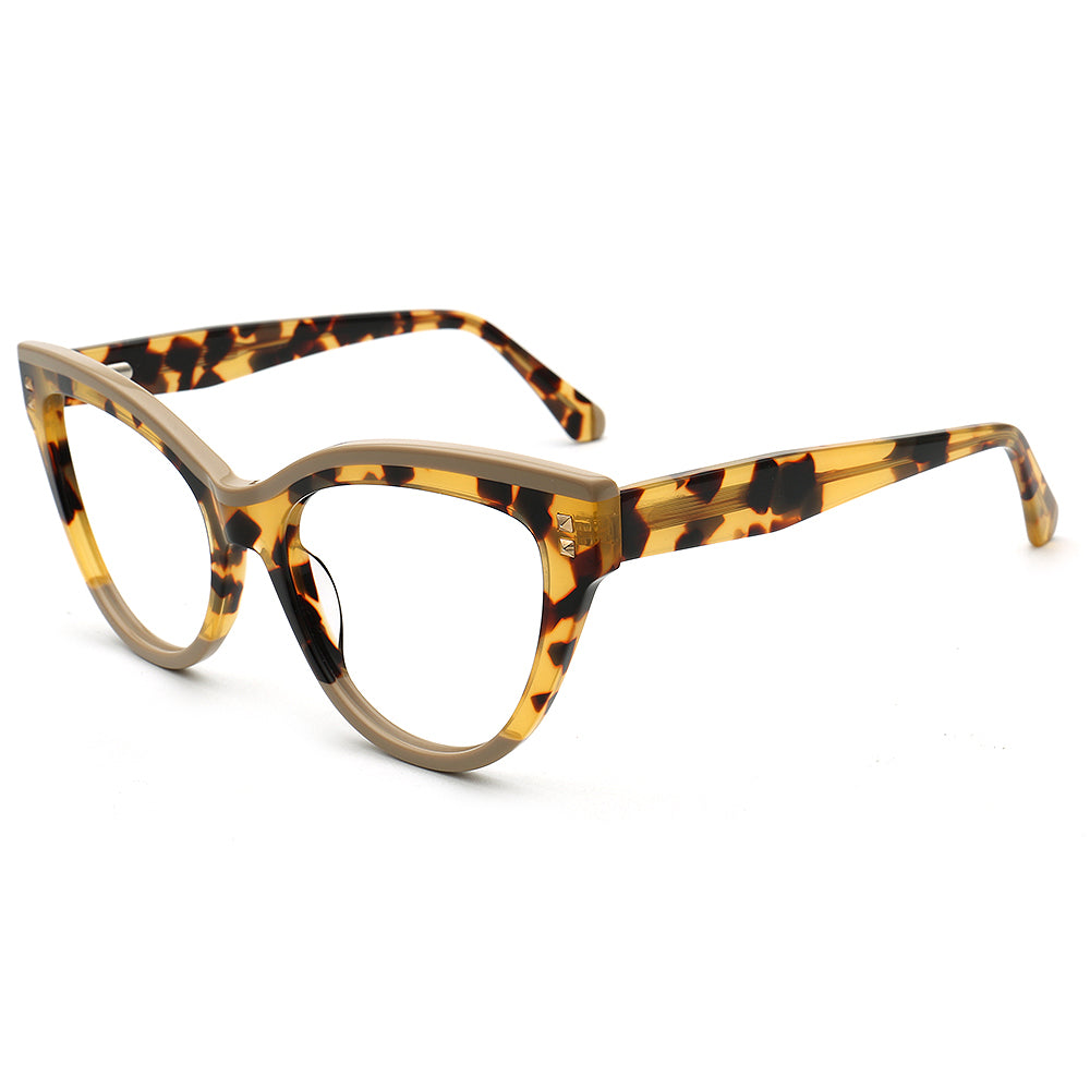 Clara | Modern Womens Cat Eye Optical Eyeglasses | Vintage Tortoise Leopard Print Glasses Frame for Female