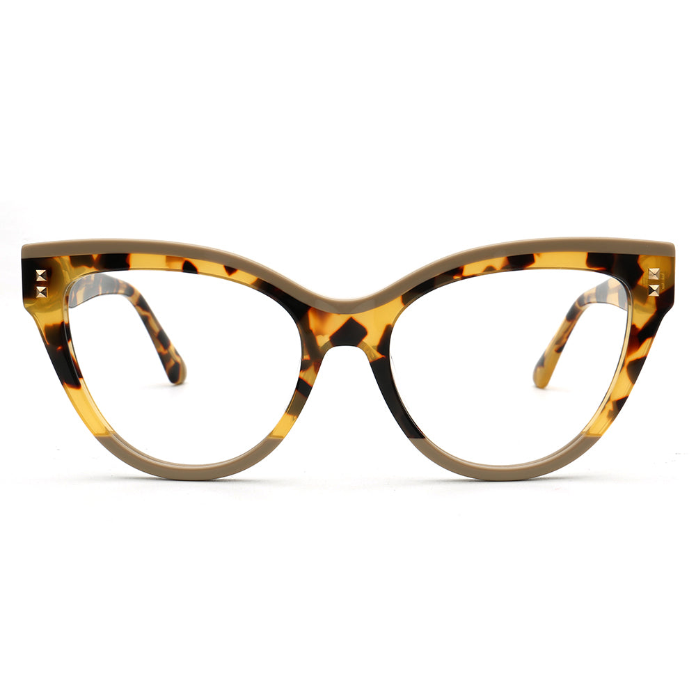 Clara | Modern Womens Cat Eye Optical Eyeglasses | Vintage Tortoise Leopard Print Glasses Frame for Female