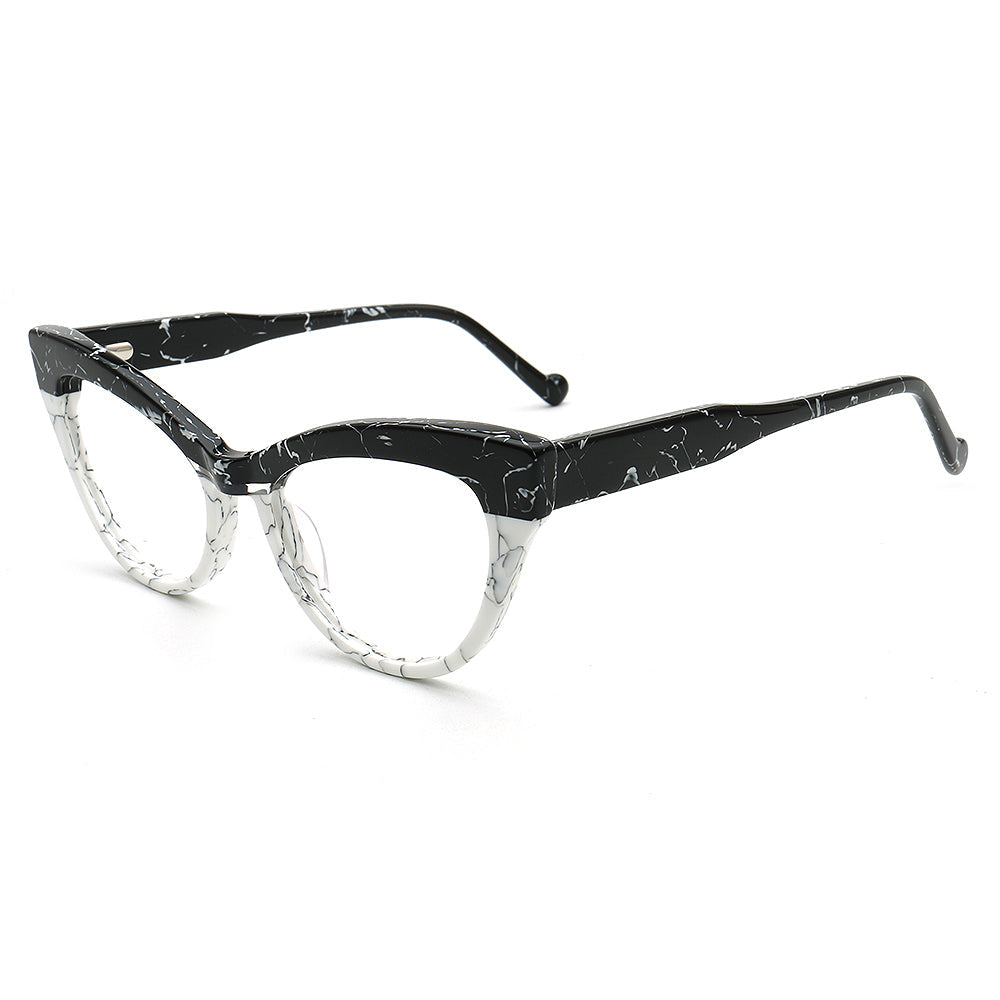 Elva | Funky Womens Cat Eye Tortoise Glasses Two Tone | Vintage Retro Female Optical Eyeglasses Frames
