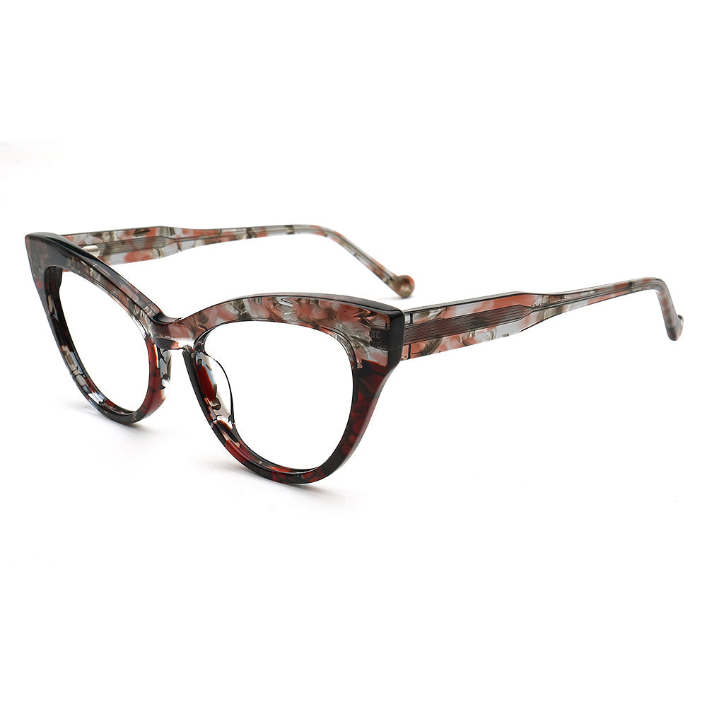 Elva | Funky Womens Cat Eye Tortoise Glasses Two Tone | Vintage Retro Female Optical Eyeglasses Frames