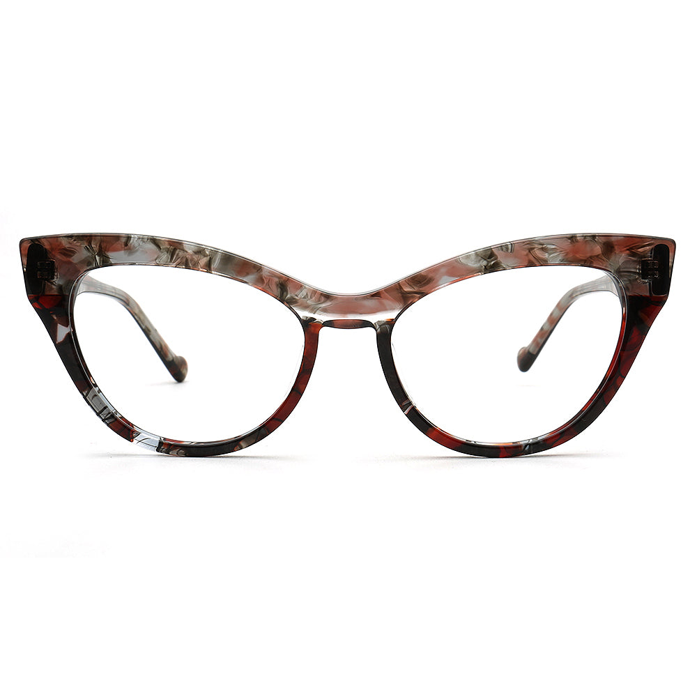 Elva | Funky Womens Cat Eye Tortoise Glasses Two Tone | Vintage Retro Female Optical Eyeglasses Frames