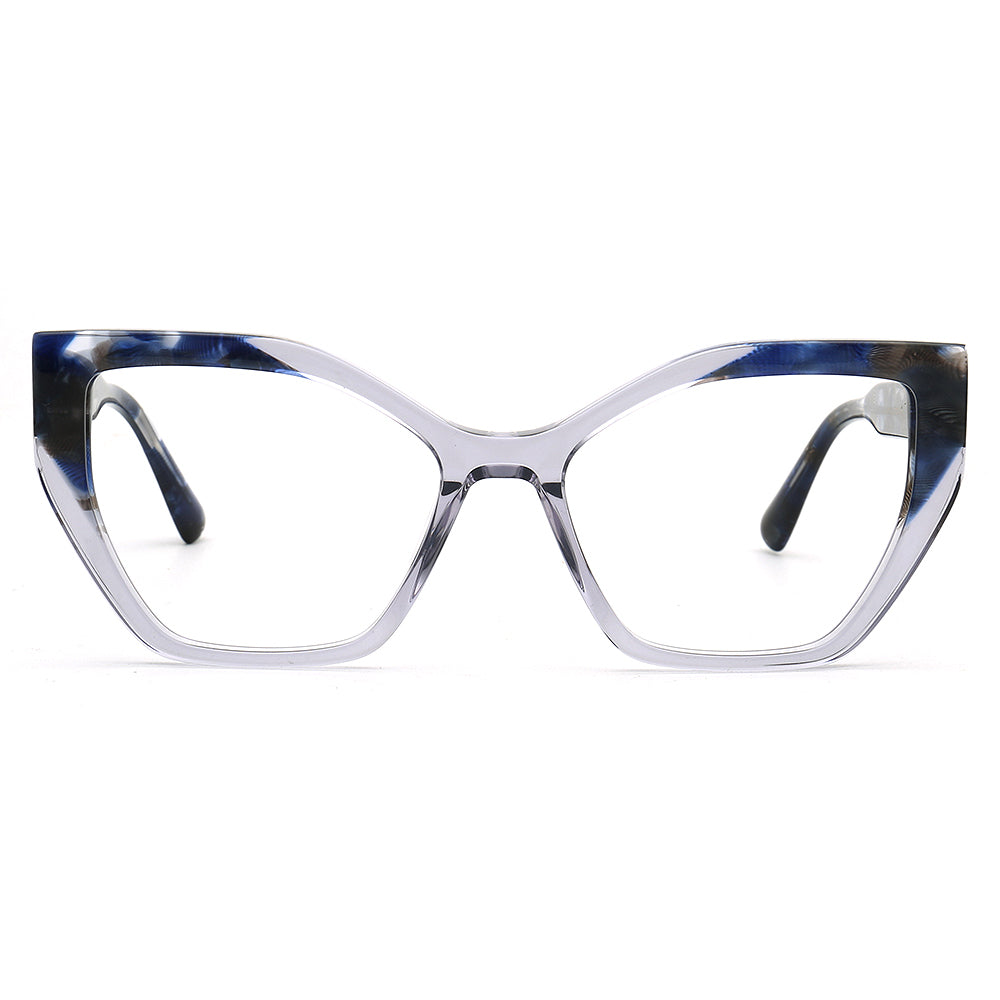 Elena | Trendy Womens Cat Eye Optical Eyeglasses | Vintage Tortoise Transparent Floral Glasses Frame