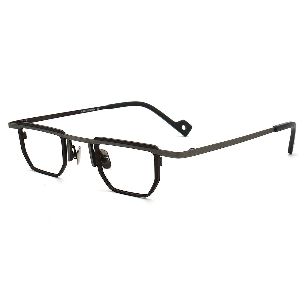 Warren | Vintage Men Square Titanium Eyeglasses Two Tone | Trendy Women Small Retro Glasses Frames