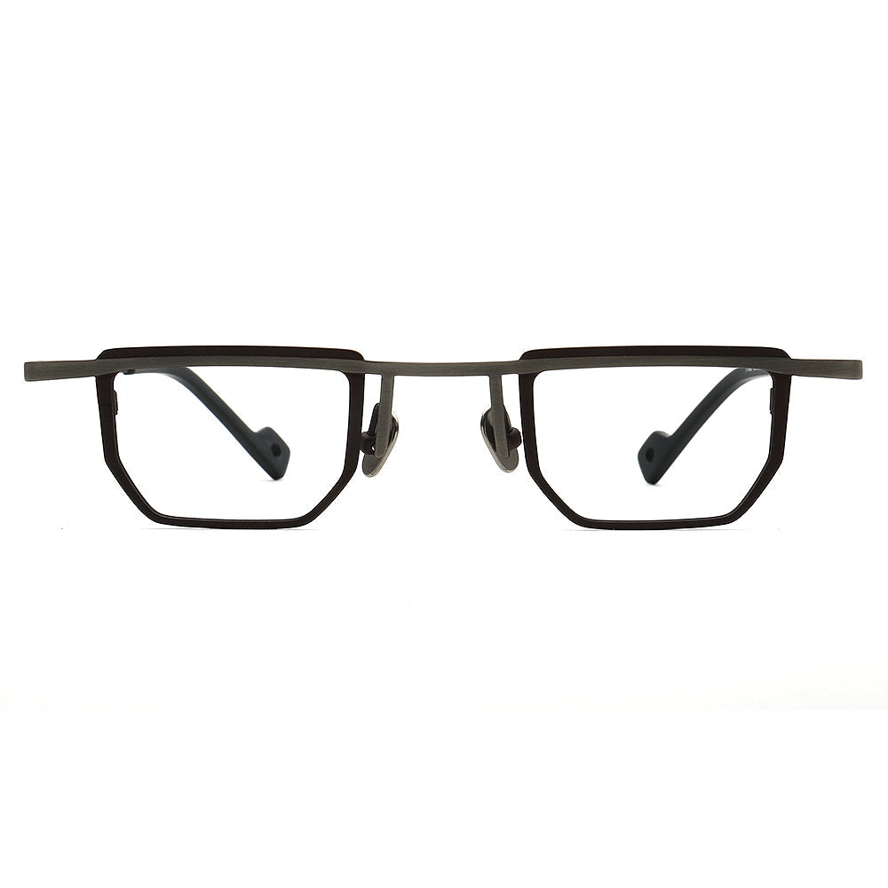 Warren | Vintage Men Square Titanium Eyeglasses Two Tone | Trendy Women Small Retro Glasses Frames