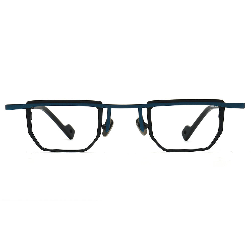 Warren | Vintage Men Square Titanium Eyeglasses Two Tone | Trendy Women Small Retro Glasses Frames