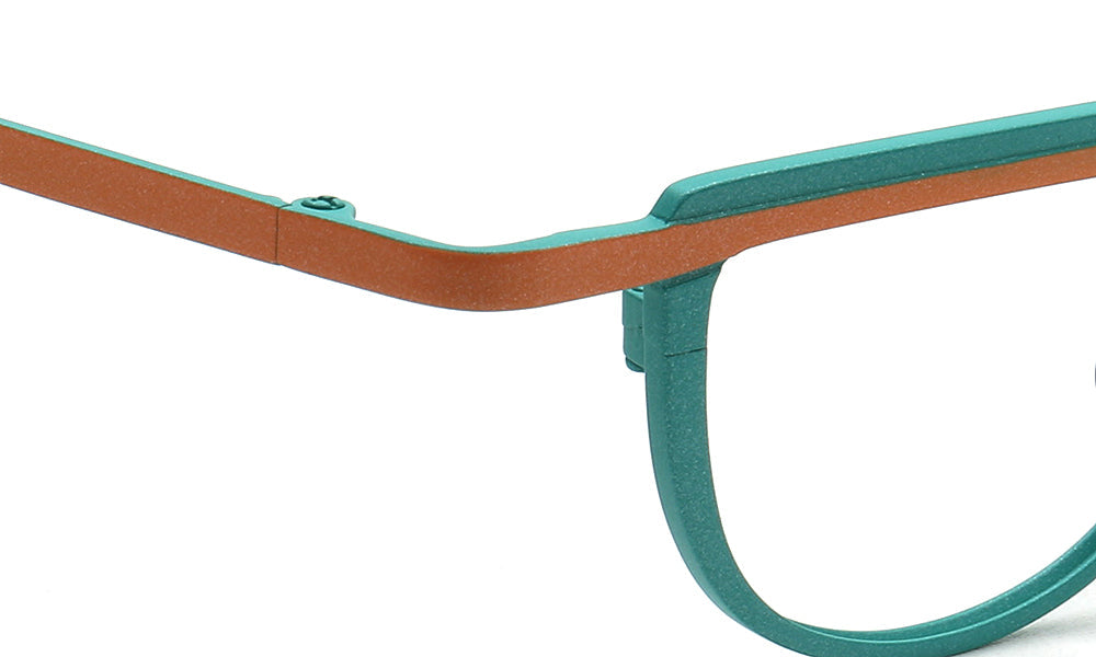 Sammy | Geometric Vintage Men Titanium Eyeglasses Two Tone | Stylish Women Small Retro Glasses Frames