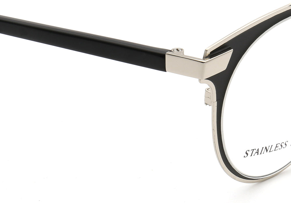 Faulkner | Round Mens Stainless Steel Glasses Frames | Double Bridge Womens Metal Eyeglasses Frames Vintage