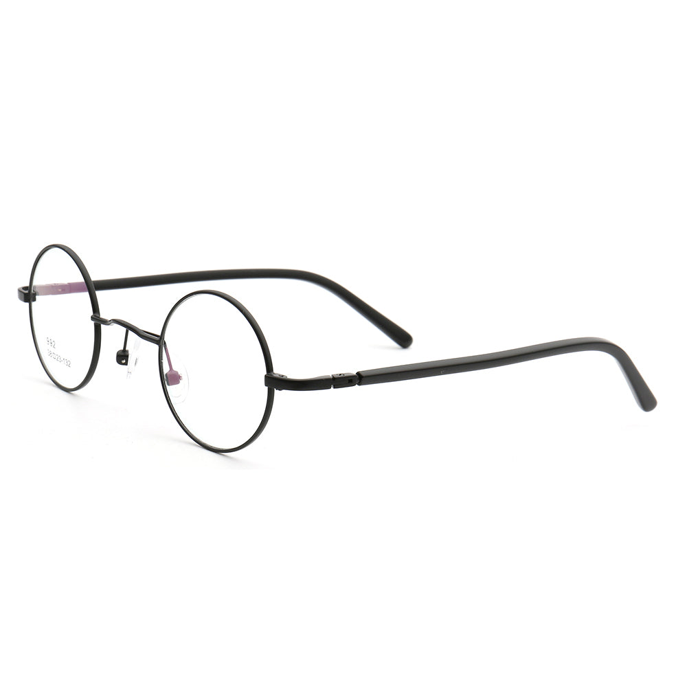 Beckett | Metal Round Eyeglasses w/ Tortoise Temple | Circular Retro Nerd Frame