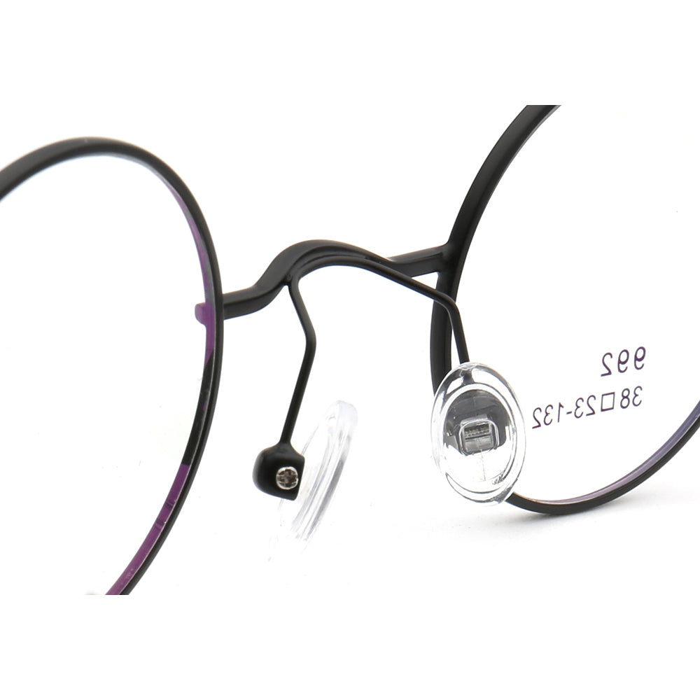 Beckett | Metal Round Eyeglasses w/ Tortoise Temple | Circular Retro Nerd Frame