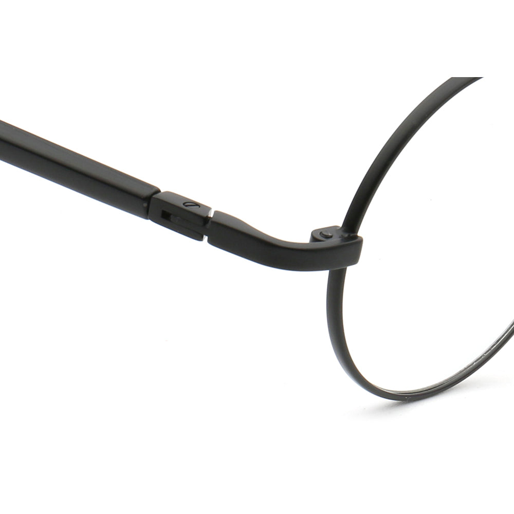 Beckett | Metal Round Eyeglasses w/ Tortoise Temple | Circular Retro Nerd Frame