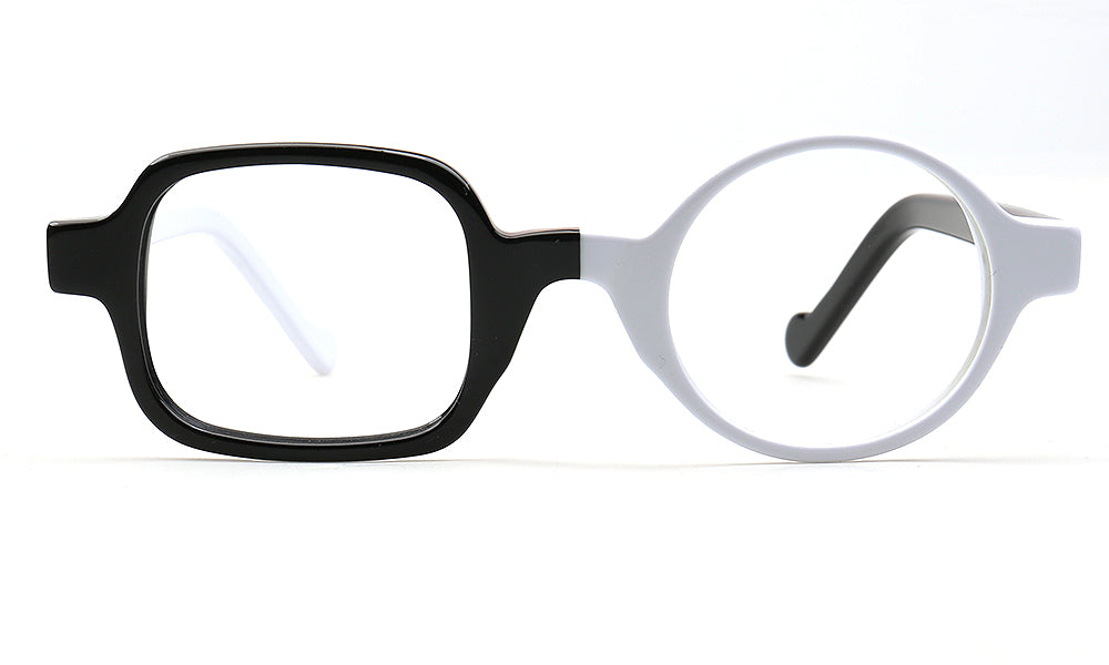 Archer | Stylish Men Mismatch Eyeglasses | Funky Vintage Square Round Glasses Frames Women