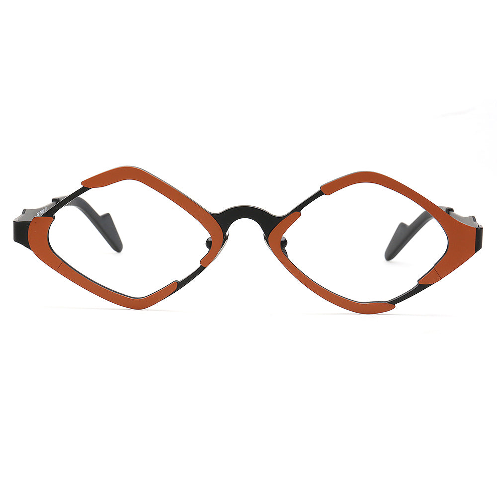 Jean | Diamond Shaped Unisex Titanium Eyeglass Frames | Stylish Retro Nerd Geometric Glasses