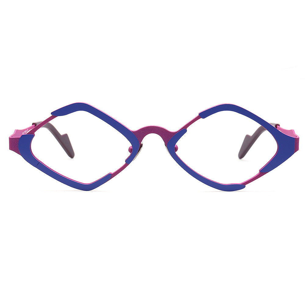 Jean | Diamond Shaped Unisex Titanium Eyeglass Frames | Stylish Retro Nerd Geometric Glasses