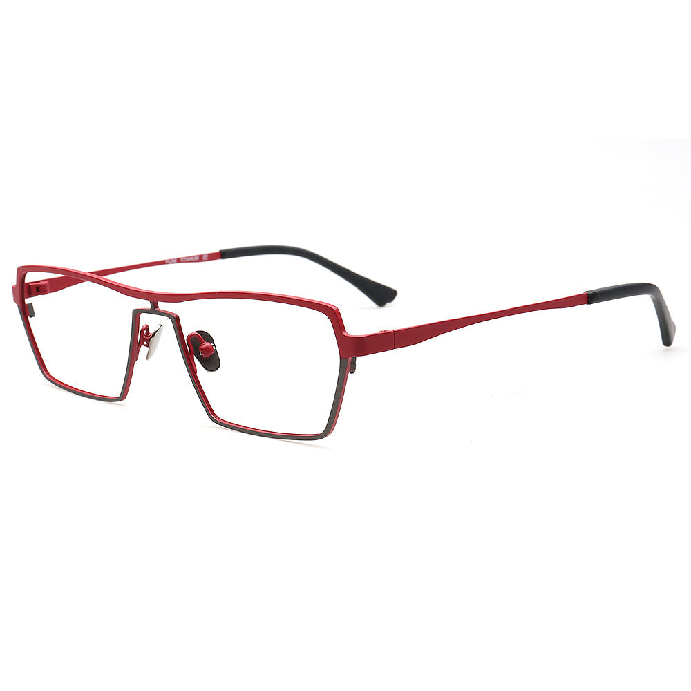 Jeffrey | 80s Titanium Pilot Eyeglasses Frames for Men | Modern Two Tone Square Vintage Glasses Frame