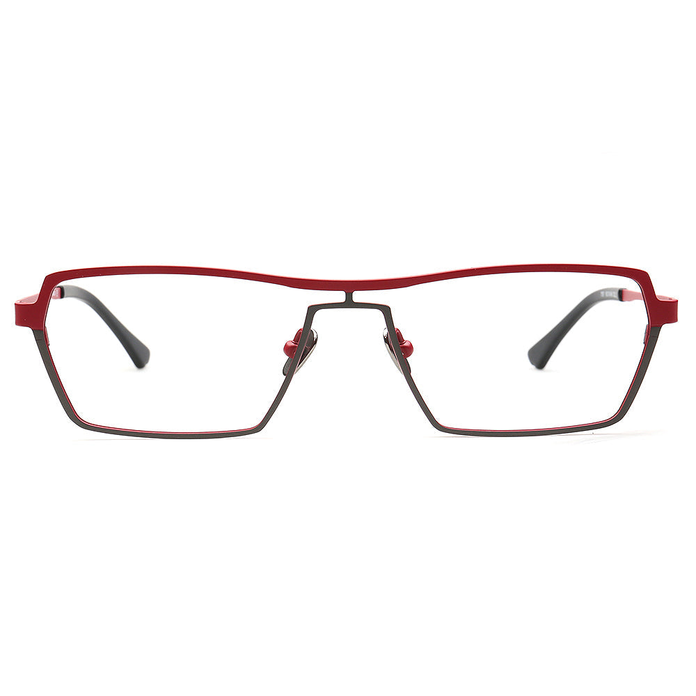 Jeffrey | 80s Titanium Pilot Eyeglasses Frames for Men | Modern Two Tone Square Vintage Glasses Frame