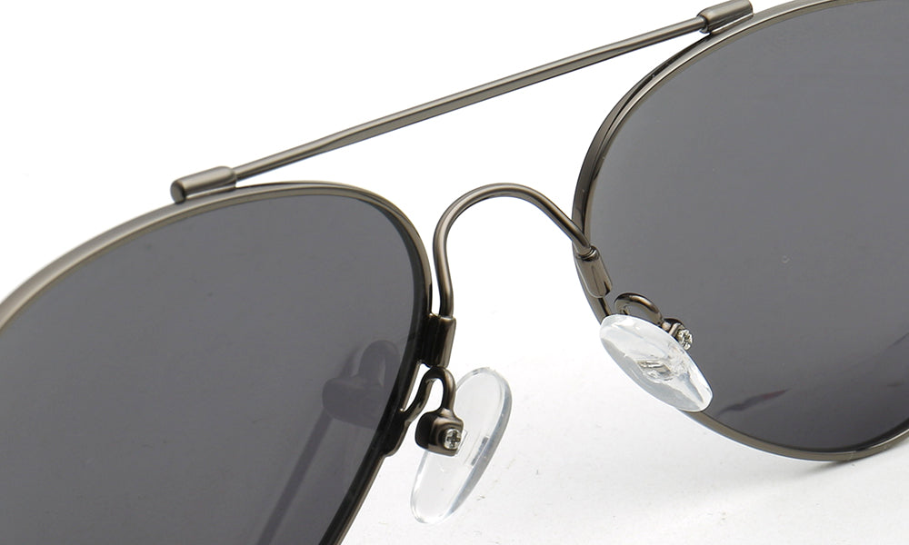 Domingo | Retro Pilot Style Sunglasses For Men & Women | Flexible Bendable Memory Metal Frame w/ Polarized Lenses