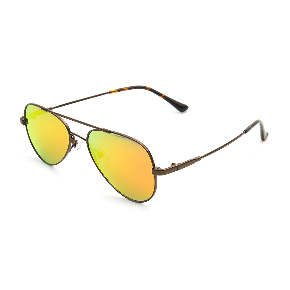 Domingo | Retro Pilot Style Sunglasses For Men & Women | Flexible Bendable Memory Metal Frame w/ Polarized Lenses