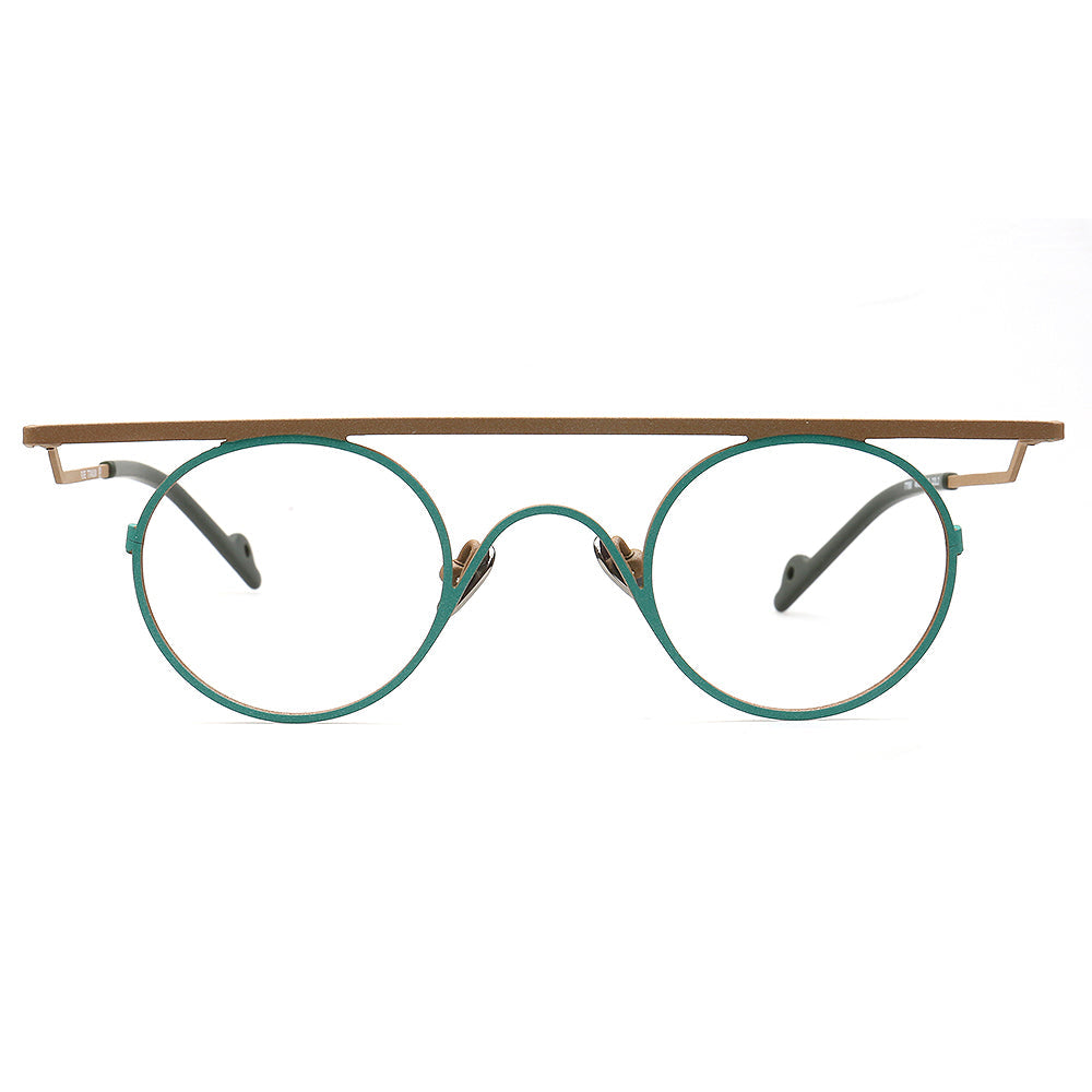 River | Funky Round Titanium Eyeglasses For Women | Vintage Geometric Men Glasses Frames