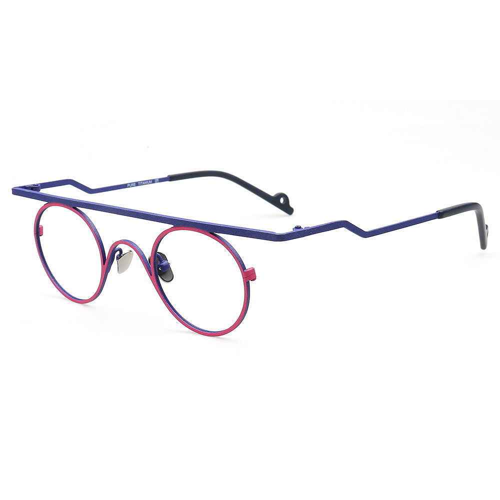 River | Funky Round Titanium Eyeglasses For Women | Vintage Geometric Men Glasses Frames