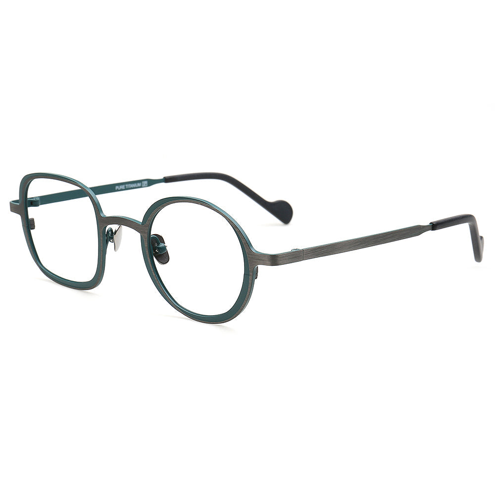 Jordyn | Trendy Mens Mismatch Eyeglasses Frames Two Tone | Funky Retro Titanium Square Round Spectacles