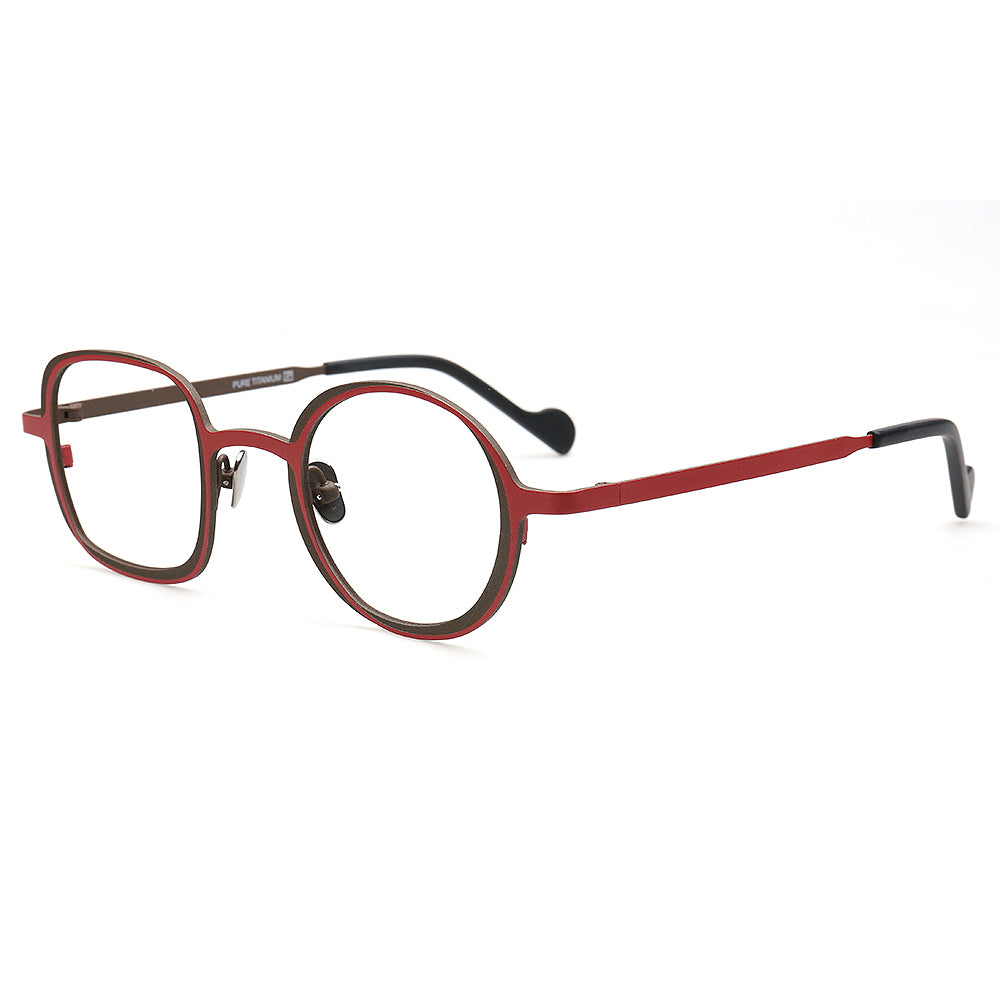 Jordyn | Trendy Mens Mismatch Eyeglasses Frames Two Tone | Funky Retro Titanium Square Round Spectacles