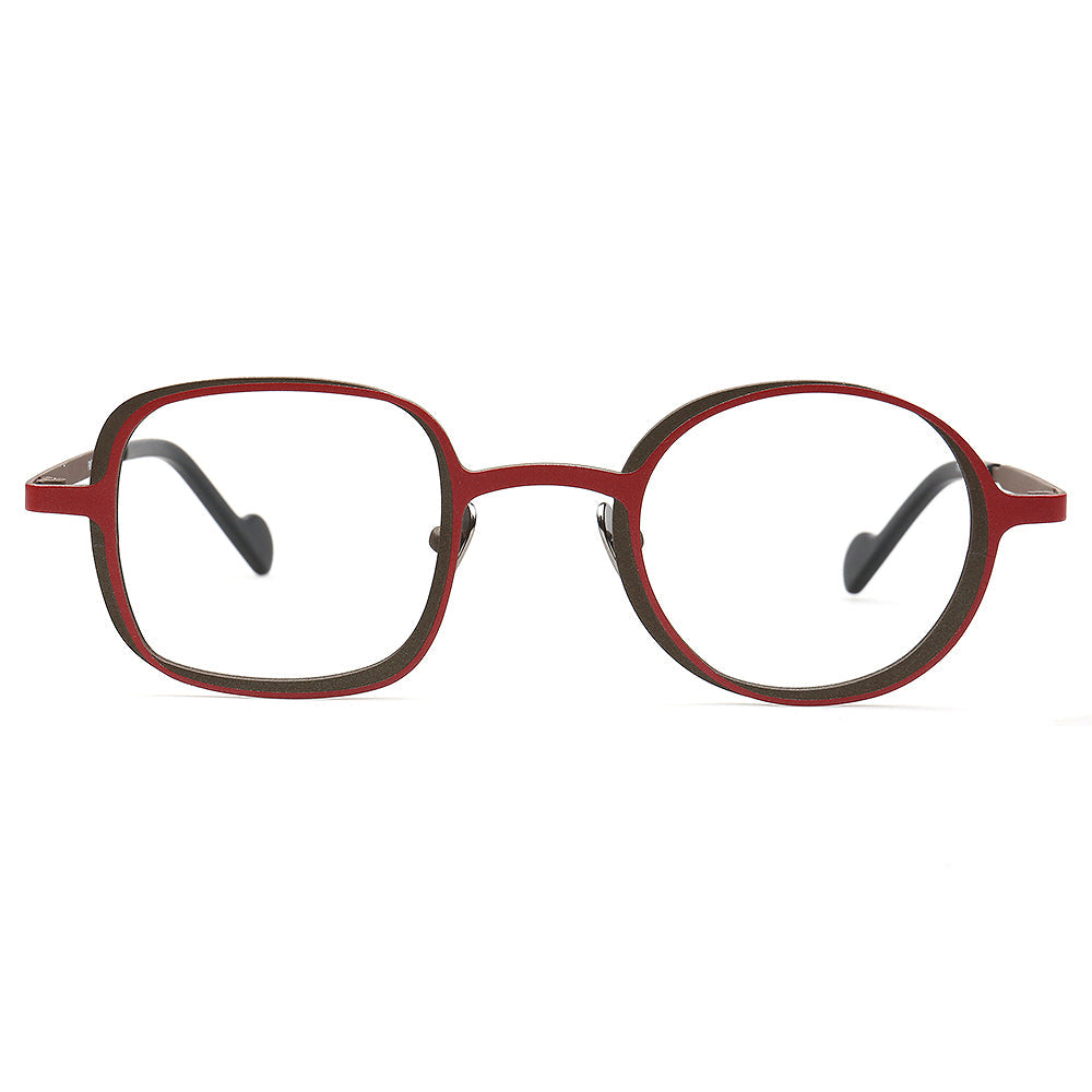 Jordyn | Trendy Mens Mismatch Eyeglasses Frames Two Tone | Funky Retro Titanium Square Round Spectacles