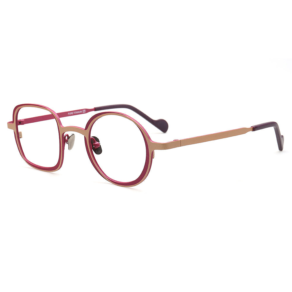 Jordyn | Trendy Mens Mismatch Eyeglasses Frames Two Tone | Funky Retro Titanium Square Round Spectacles