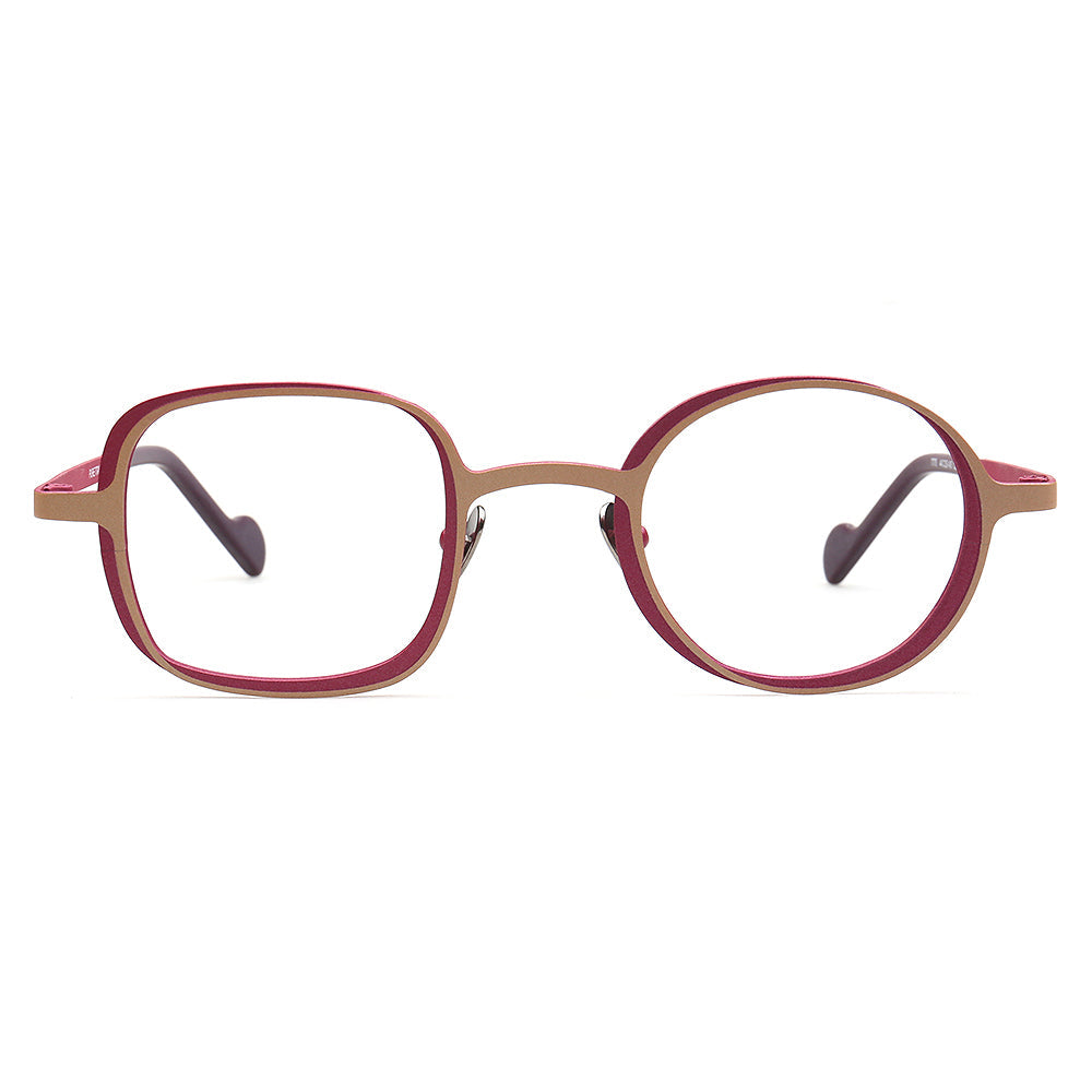 Jordyn | Trendy Mens Mismatch Eyeglasses Frames Two Tone | Funky Retro Titanium Square Round Spectacles