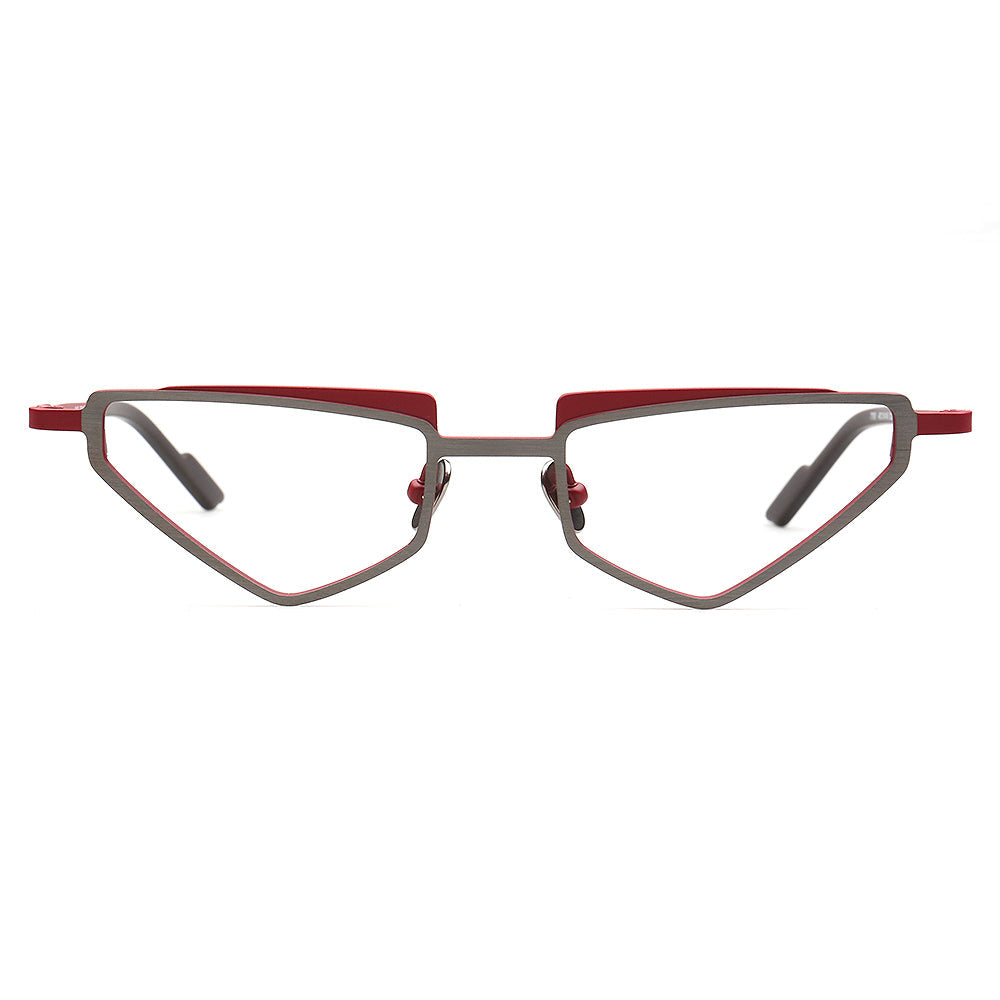 Alex | Funky Triangular Titanium Cat Eye Eyeglasses For Women | Vintage Geometric Hipster Men Glasses Frames