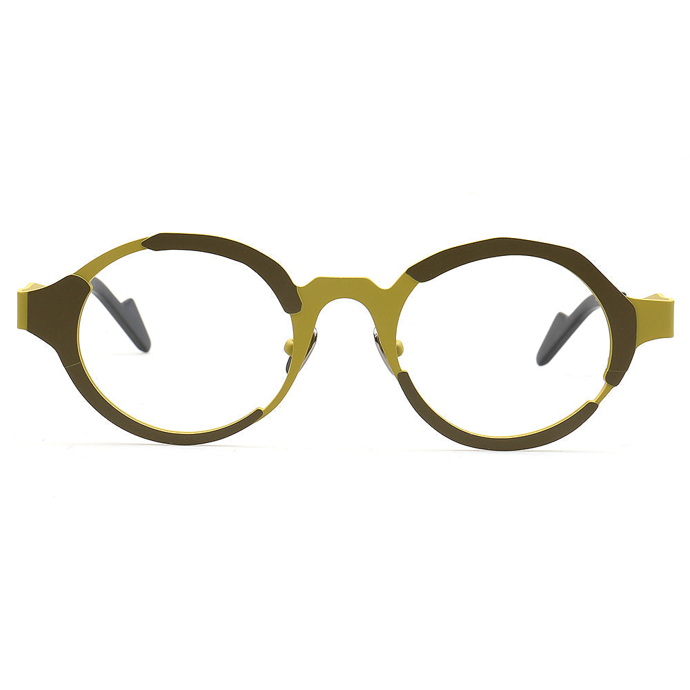 Skyler | Funky Mens Titanium Round Eyeglasses Oddball | Stylish Nerd Optical Glasses Frames for Women