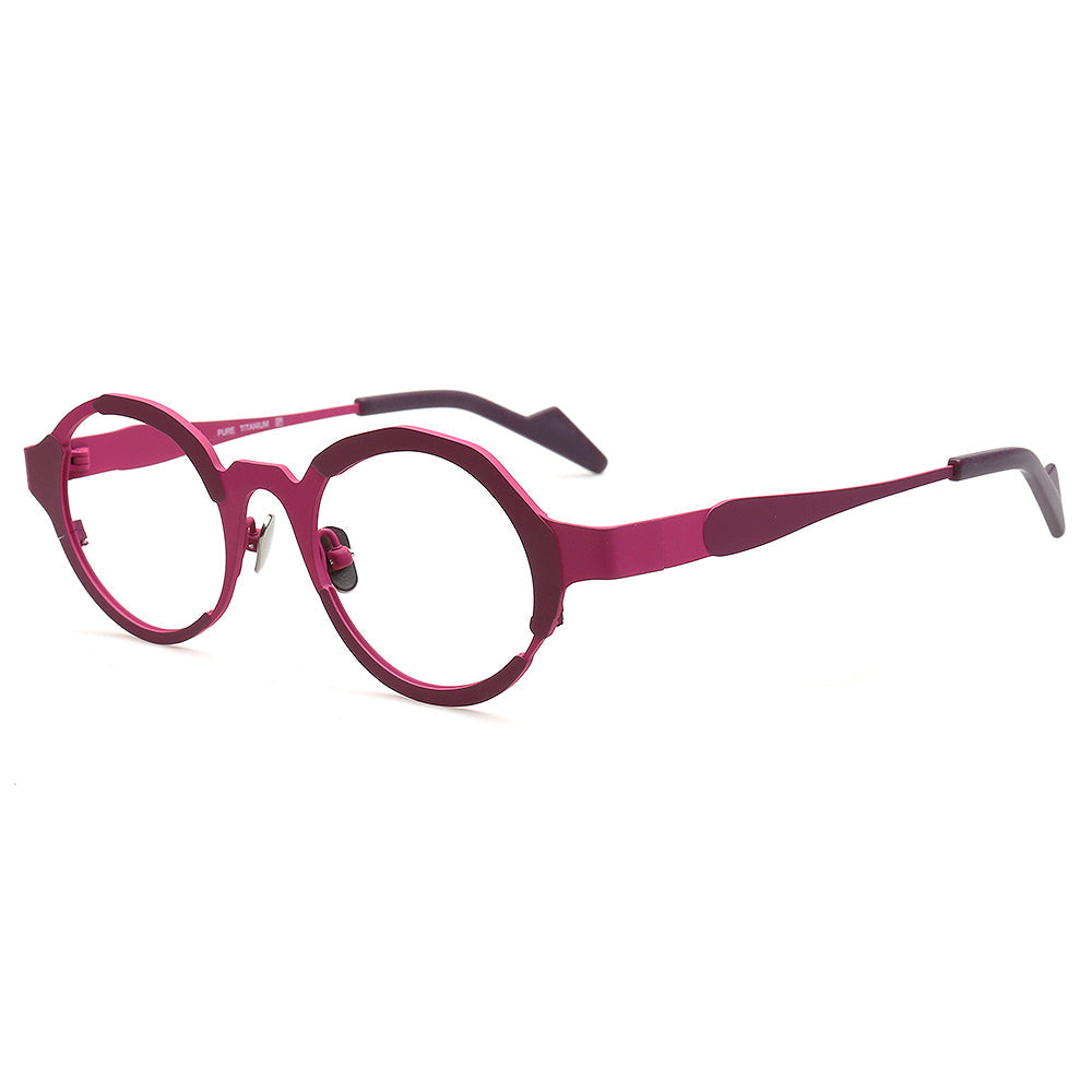 Skyler | Funky Mens Titanium Round Eyeglasses Oddball | Stylish Nerd Optical Glasses Frames for Women