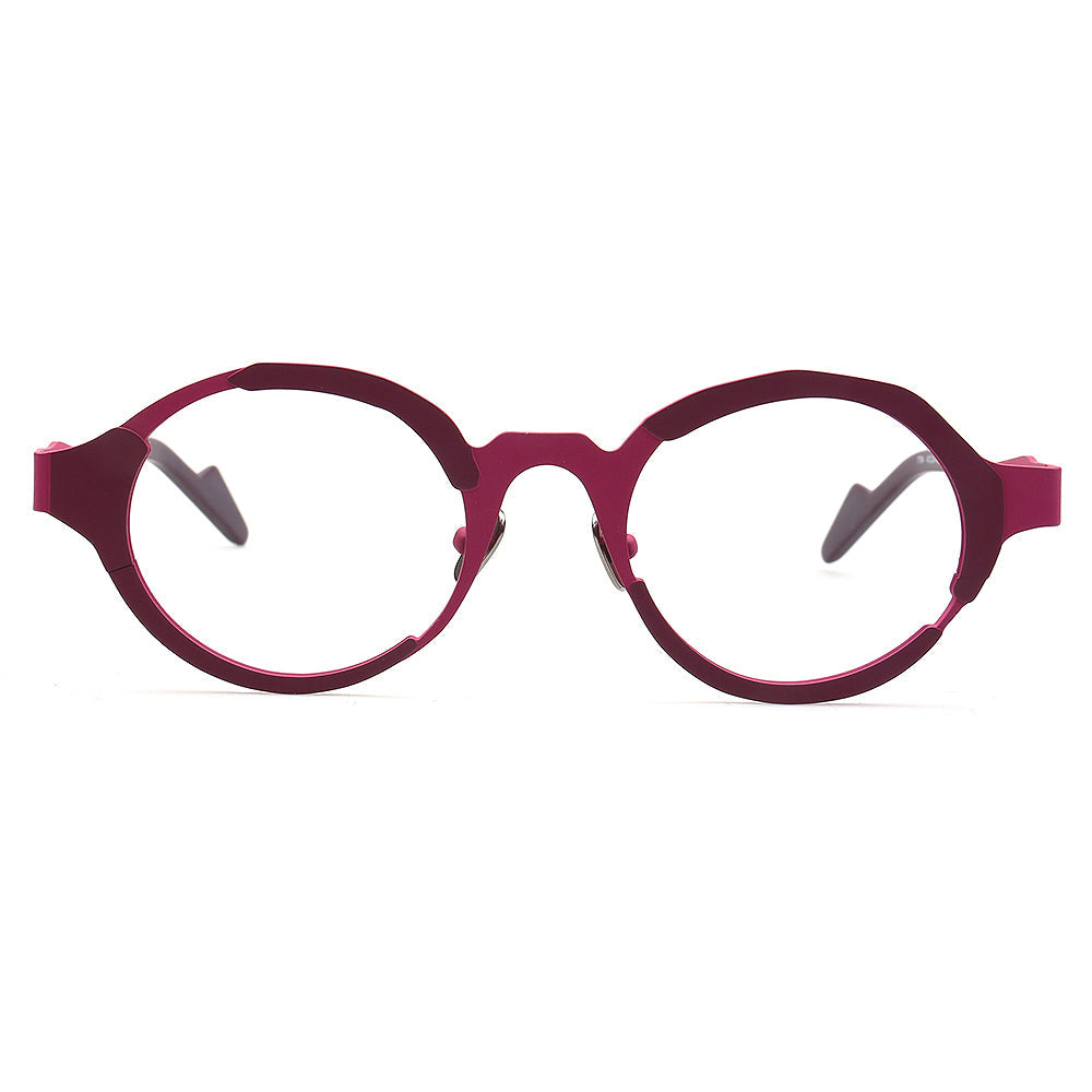 Skyler | Funky Mens Titanium Round Eyeglasses Oddball | Stylish Nerd Optical Glasses Frames for Women