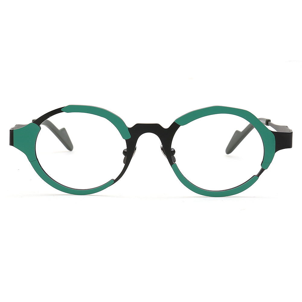 Skyler | Funky Mens Titanium Round Eyeglasses Oddball | Stylish Nerd Optical Glasses Frames for Women
