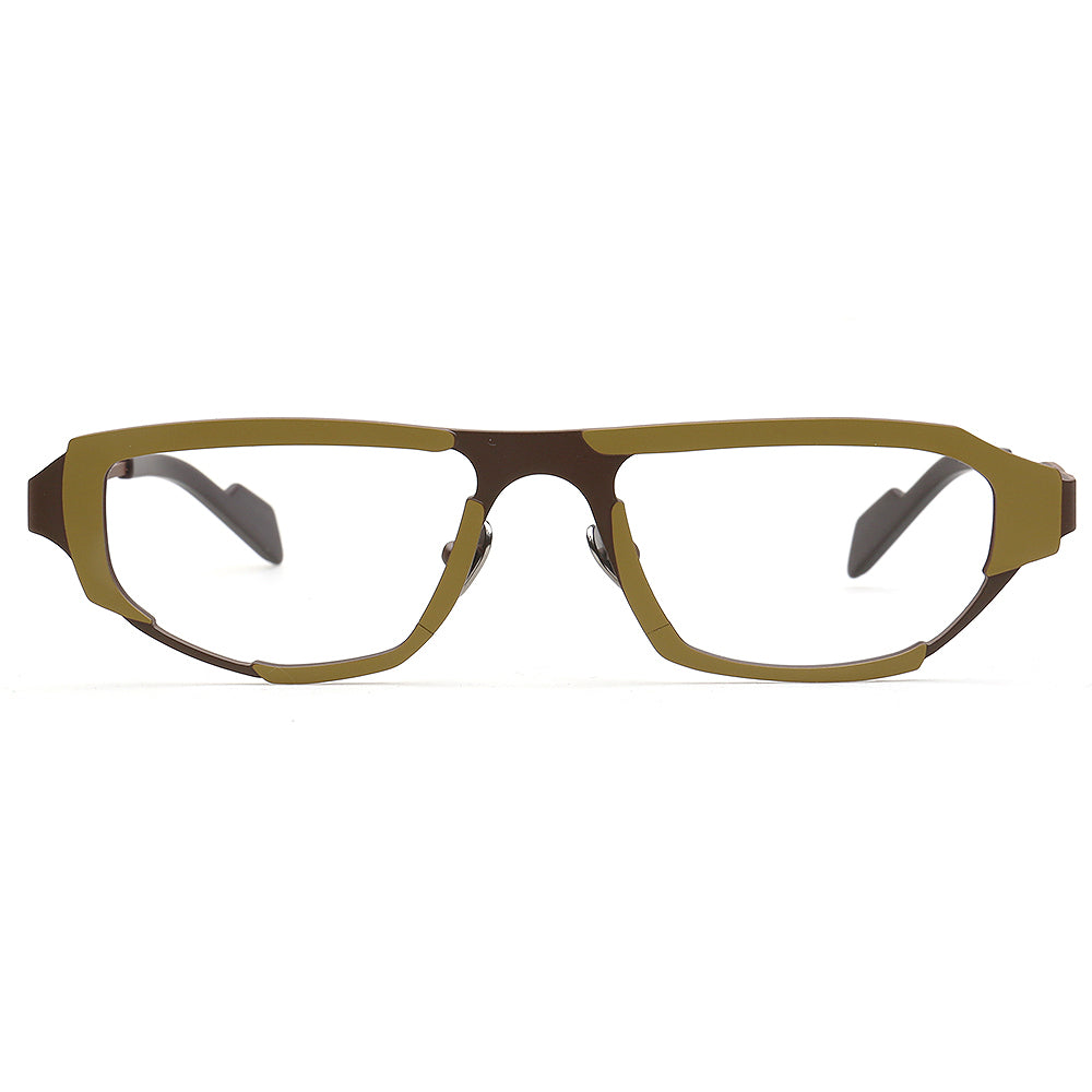 Arden | 80s Titanium Rectangle Eyeglasses for Men | Geometric Square Vintage Glasses Frames