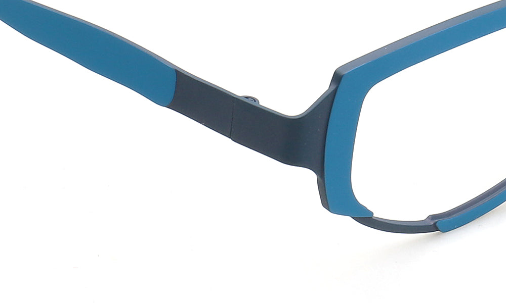 Arden | 80s Titanium Rectangle Eyeglasses for Men | Geometric Square Vintage Glasses Frames