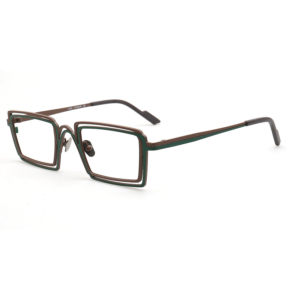Jay | Double Rim Rectangular Eyeglasses For Men | Stylish Funky Square Glasses Frames