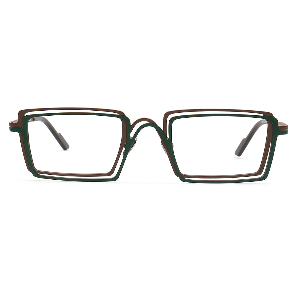 Jay | Double Rim Rectangular Eyeglasses For Men | Stylish Funky Square Glasses Frames